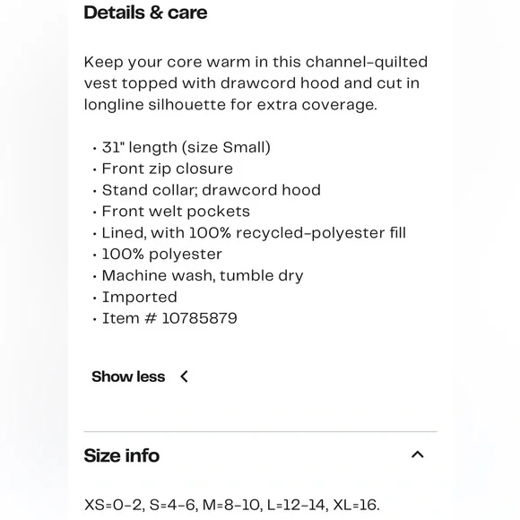 Z by Zella hooded long quilted vest - NWT - Picture 4 of 4